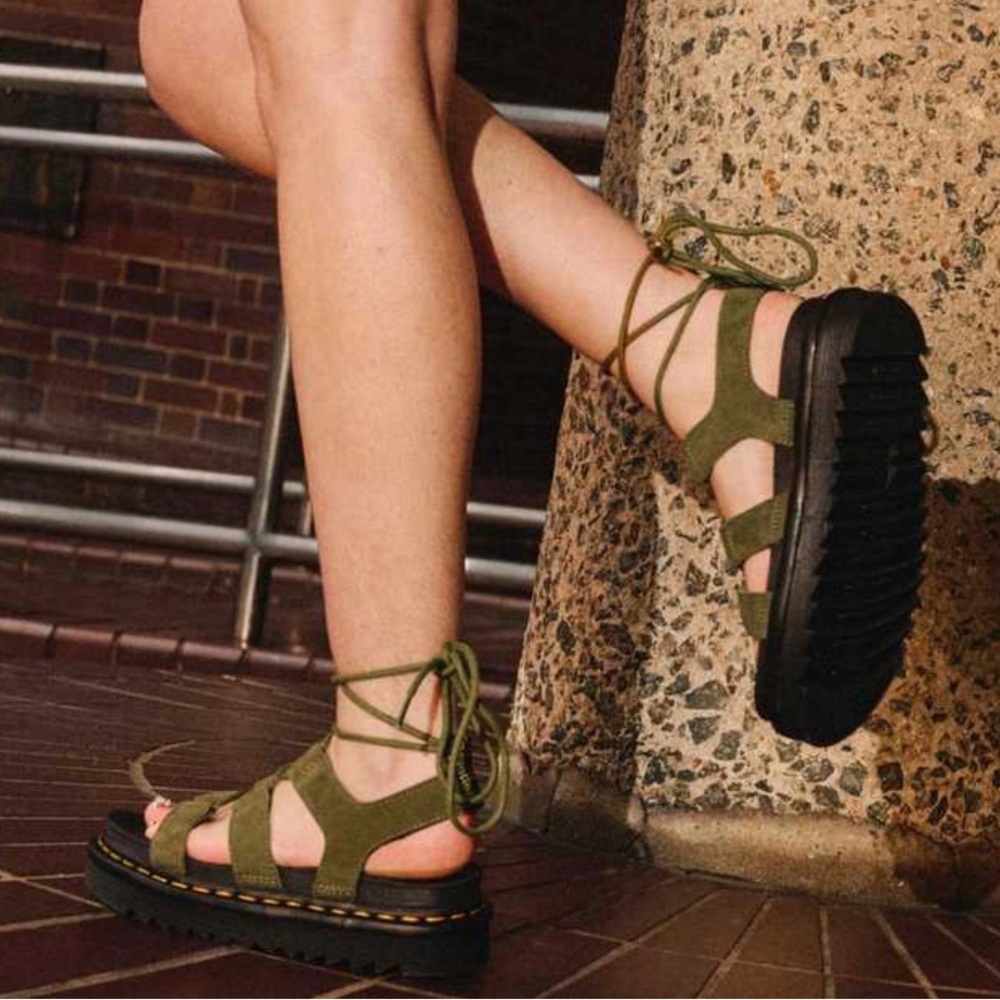 Dr. Martens NARTILLA TUMBLED NUBUCK LEATHER GLADIATOR SANDALS